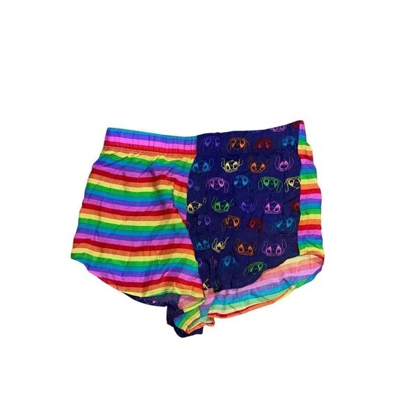 NICE Women's Disney Lilo and Stitch Pride Rainbow Silky Pajama Shorts Women's Pl - Picture 1 of 5